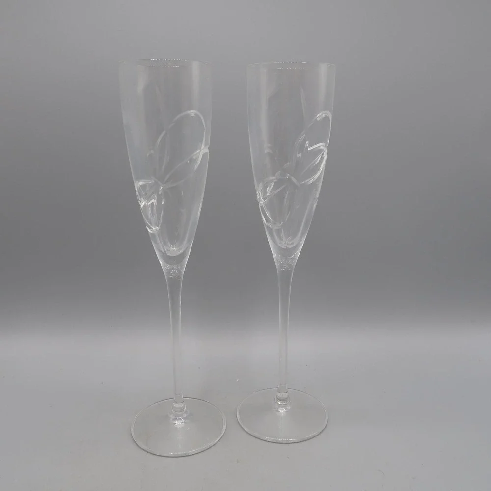 Wedgewood Vera Wang Love Knots Flute Champagne & Cake Knife Server Wedding Set